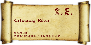 Kalocsay Róza névjegykártya